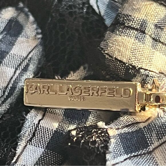 Karl Lagerfeld Paris Sleeveless Shift Dress Black White Abstract Size 4 - Picture 10 of 16